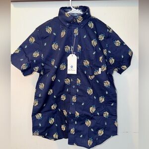 NWT Ben Sherman Men's Short Sleeve Geo Floral Print Shirt Size Small